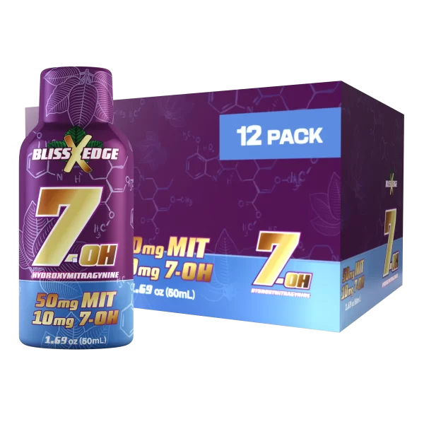 Bliss Edge 7OH 1.69oz Shots - 12 Pack | Convenient Energy & Relaxation Boost